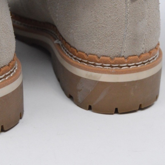 Sam Edelman Suede Bowen Boots, Faux Fur Top - Light Gray, Size 7-1/2 - Picture 11 of 15